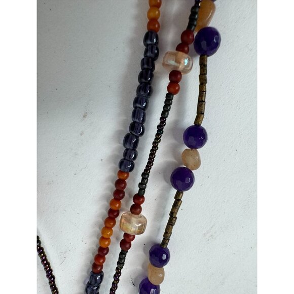 Variscite Stone Beaded Necklace With Multicolor Beads & Large Pendant - Picture 10 of 16